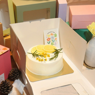 กล่องเค้ก 3 ปอนด์ สูง10.5 ซม (20ใบ/แพ็ค )  สีขาว- พลาสเทล รา…