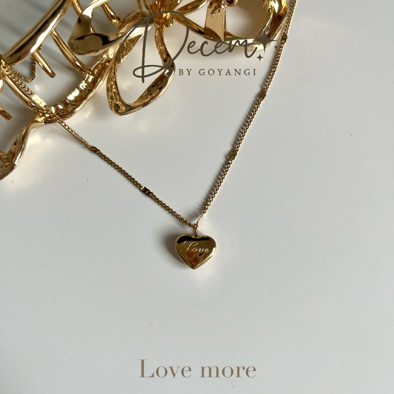 Decem- สร้อยคอรุ่น Love more สแตนเลสสามารถใส่โดนน้ำได้ ไม่ลอกไม่ดำ มีถุงเก็บแถมให้