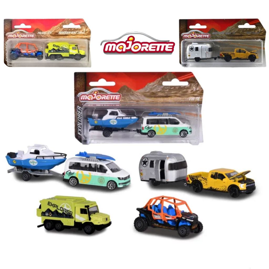 โมเดลรถเหล็ก Majorette ชุด EXPLORER (รถ+ชุดลาก) ลิขสิทธิ์แท้100% รถของเล่น MJ57610 # MJ53150 #