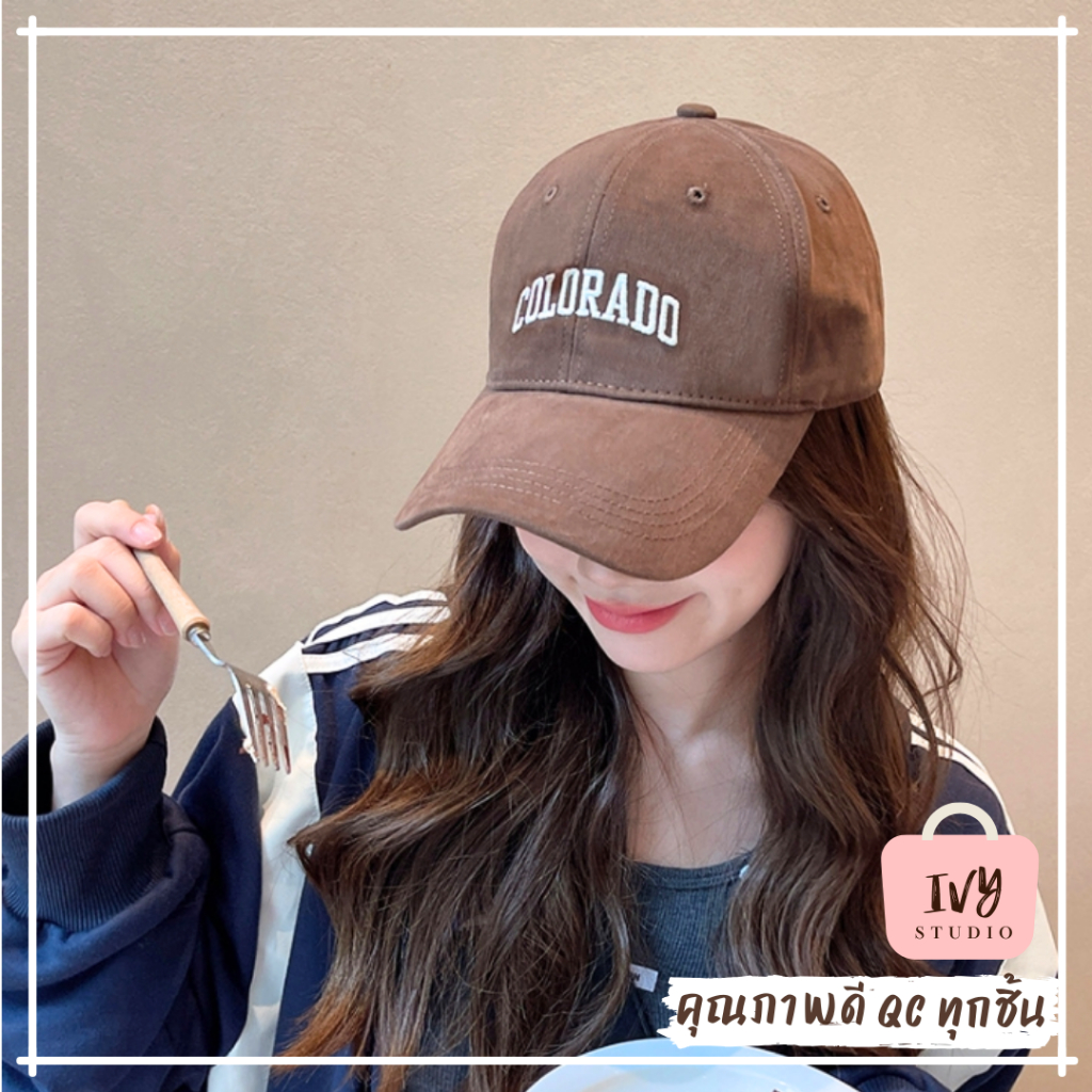 💕ivy หมวกแก๊ปเบสบอล ปักตัวอักษร Colora (B79) หมวกแฟชั่นเกาหลี กันแดด แนว sport กีฬา