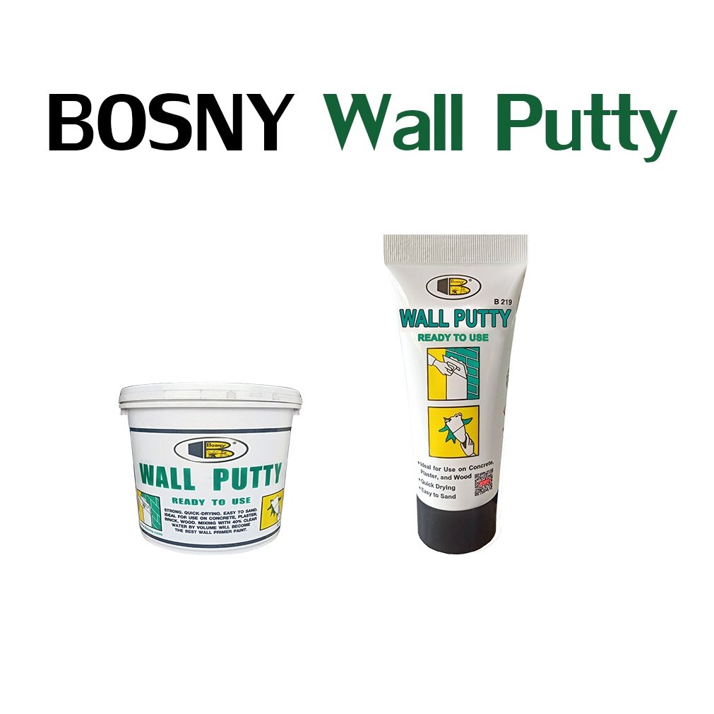 เคมีโป้ว สีโป้ว บอสนี่ BOSNY Wall Putty B219 ขนาด 0.5 กิโลกรัม และ แบบหลอด