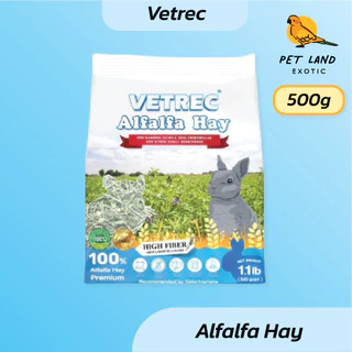 Vetrec Premium Hay หญ้าทิโมที Timothy / หญ้าโอ๊ต Oats / หญ้าอัฟฟาฟ่า Alfalfa ยกถุงขนาด 500g