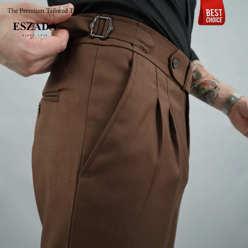 ซื้อ กางเกงขายาวทรงเทเลอร์เข็มขัดข้างสไตล์อังกฤษ(KL6) The  Premium Tailored Trousers Korean Design Limited Edition A+