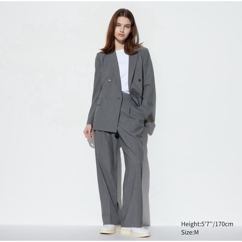 กางเกงจับจีบ ทรงกว้าง uniqlo