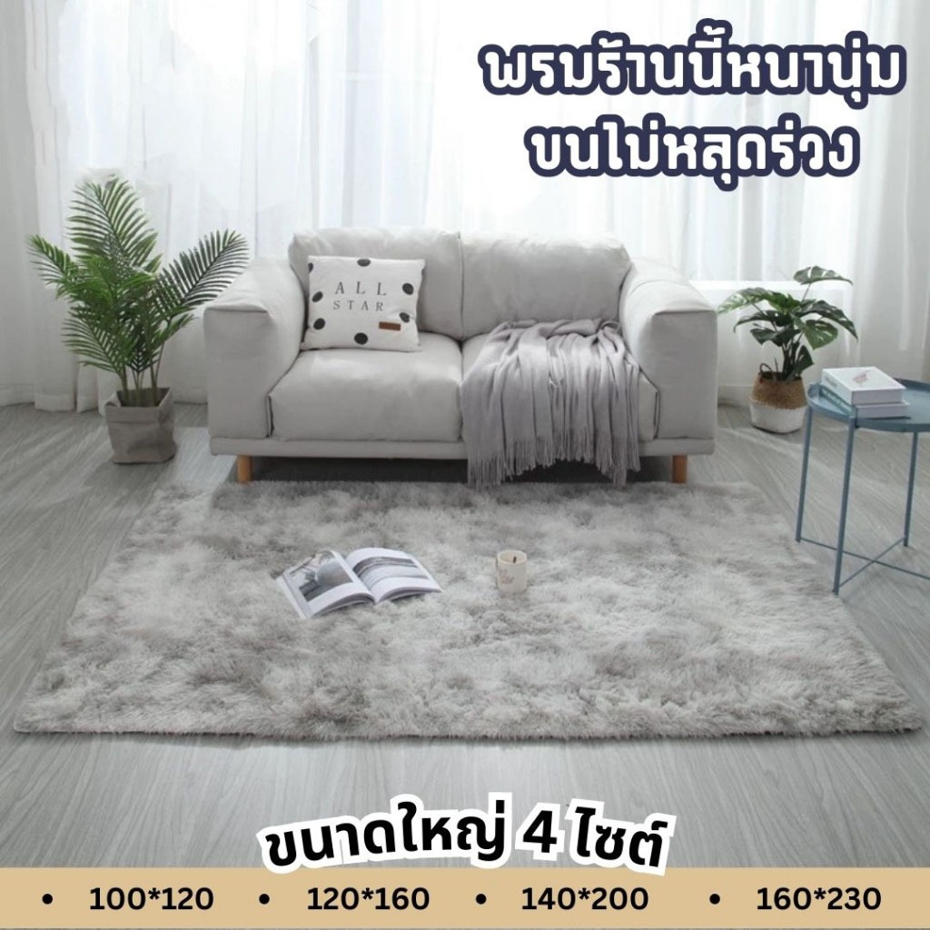 พรมห้องนั่งเล่น พรมห้องนอน 🔥160x120 cm พรม พมปูพื้นห้อง ผ้าปูพื้นพรมก พรหมปูพื้น ขนนิ่ม มีหลายขนาด ตกแต่งสวย