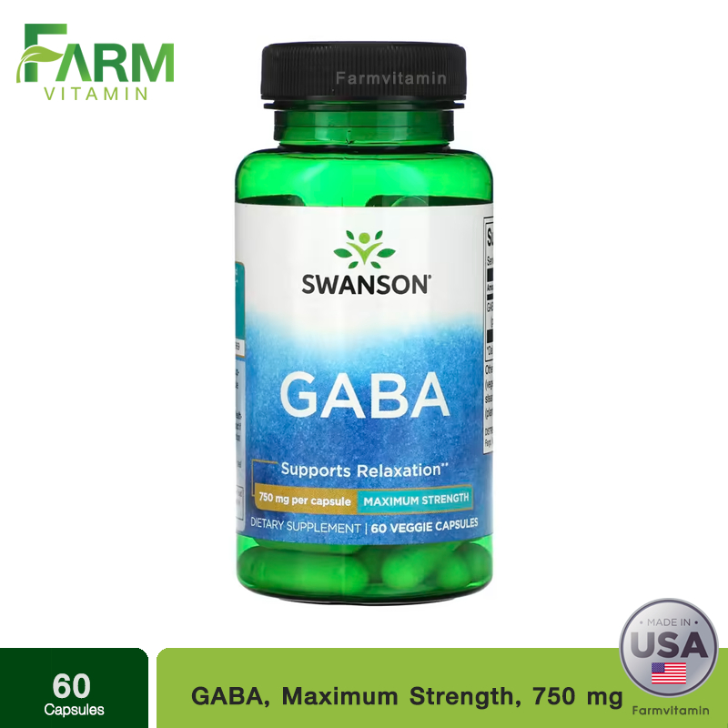 Swanson, GABA, Maximum Strength, 750 mg, 60 Veggie Strength