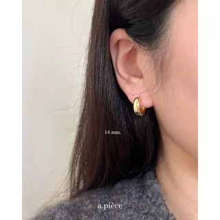 A.piece ต่างหูห่วง [silver 925 post] Circle one-touch