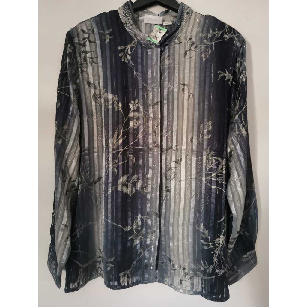 เสื้อสาวอวบ ตัวยาว ALFRED​ DUNNER​ ผ้าPOLYESTER​ อก​ 50​ วงแขน​ 22 ยาว​ 28