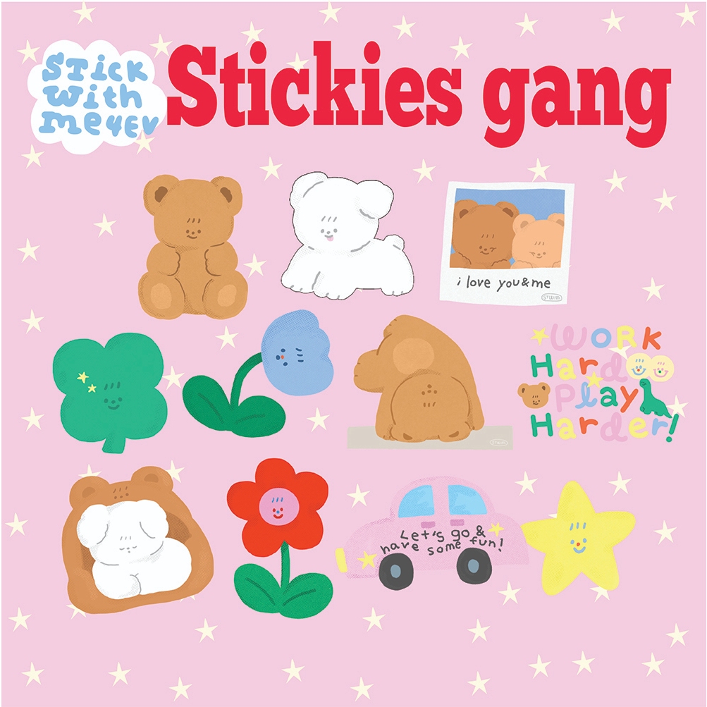 Stickies gang สติกเกอร์พรีเมียมขายแยกชิ้น ชิ้นบิ๊กเบิ้มสำหรับติดไอแพต โน้ตบุ้ค | Stickwithme4ev