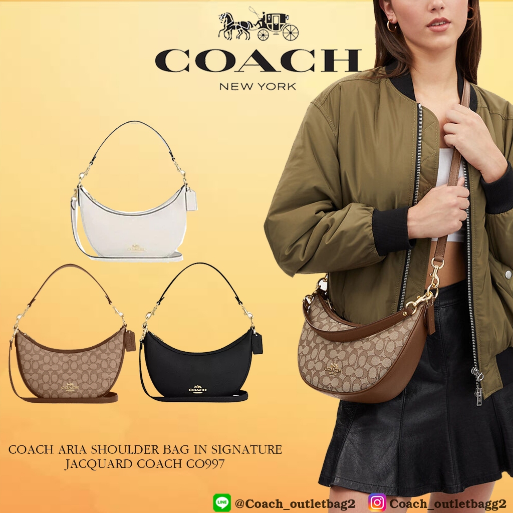 Coach ARIA SHOULDER BAG IN SIGNATURE JACQUARD CO997