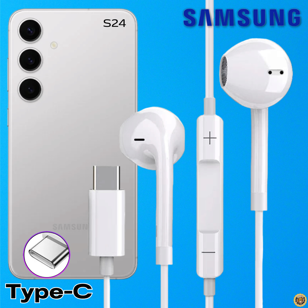 หูฟัง สมอลทอล์ค Samsung Type-C แท้ สำหรับ ซัมซุง S24 ไทป์ซี รูปทรงสวมใส่สบาย เสียงดี เบสนุ่ม ปรับระดับเสียงได้