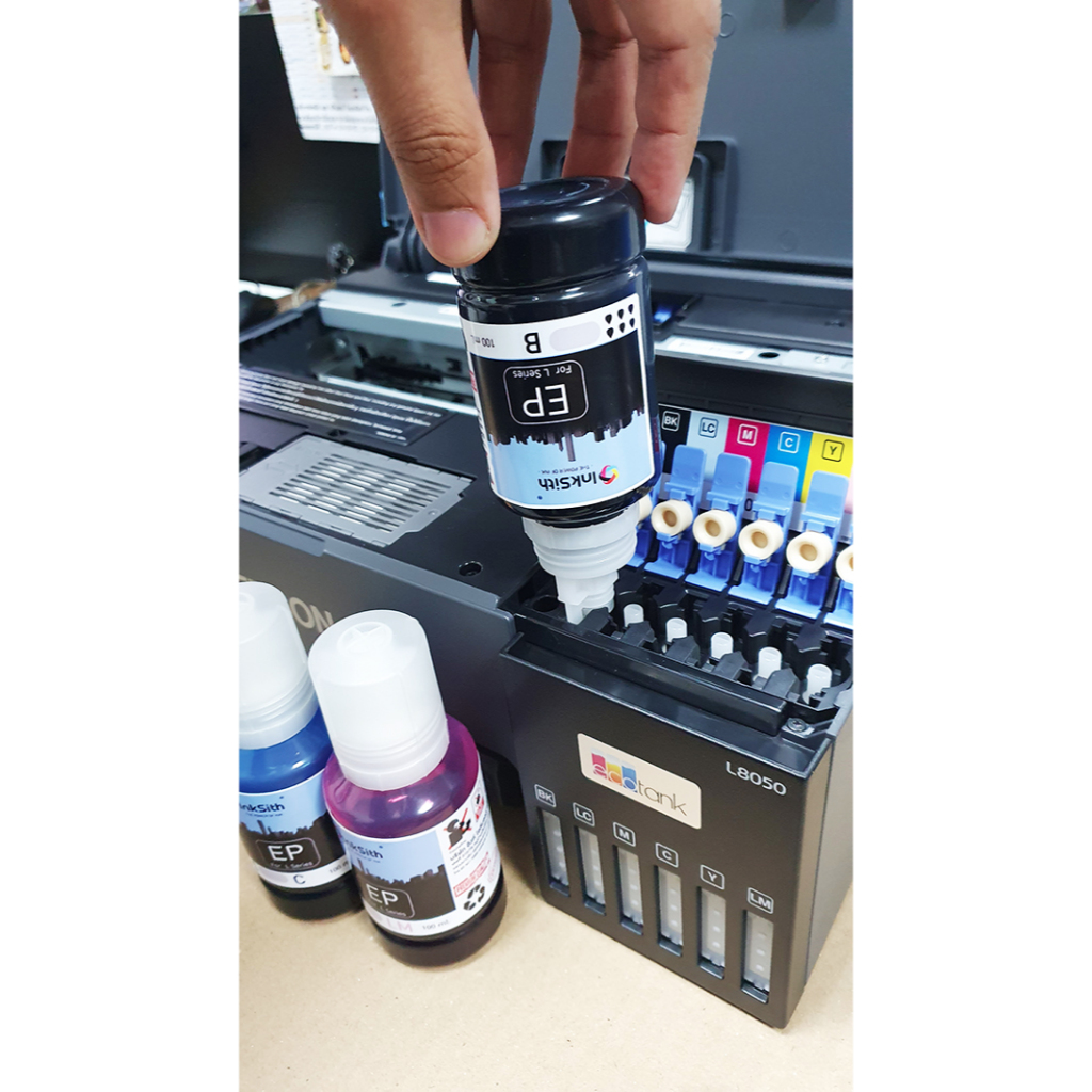 Epson L18050 A3 น้ำหมึกกันน้ำ PIGMENT 6 สี (สำหรับฉลากสินค้าและสติ๊กเกอร์)