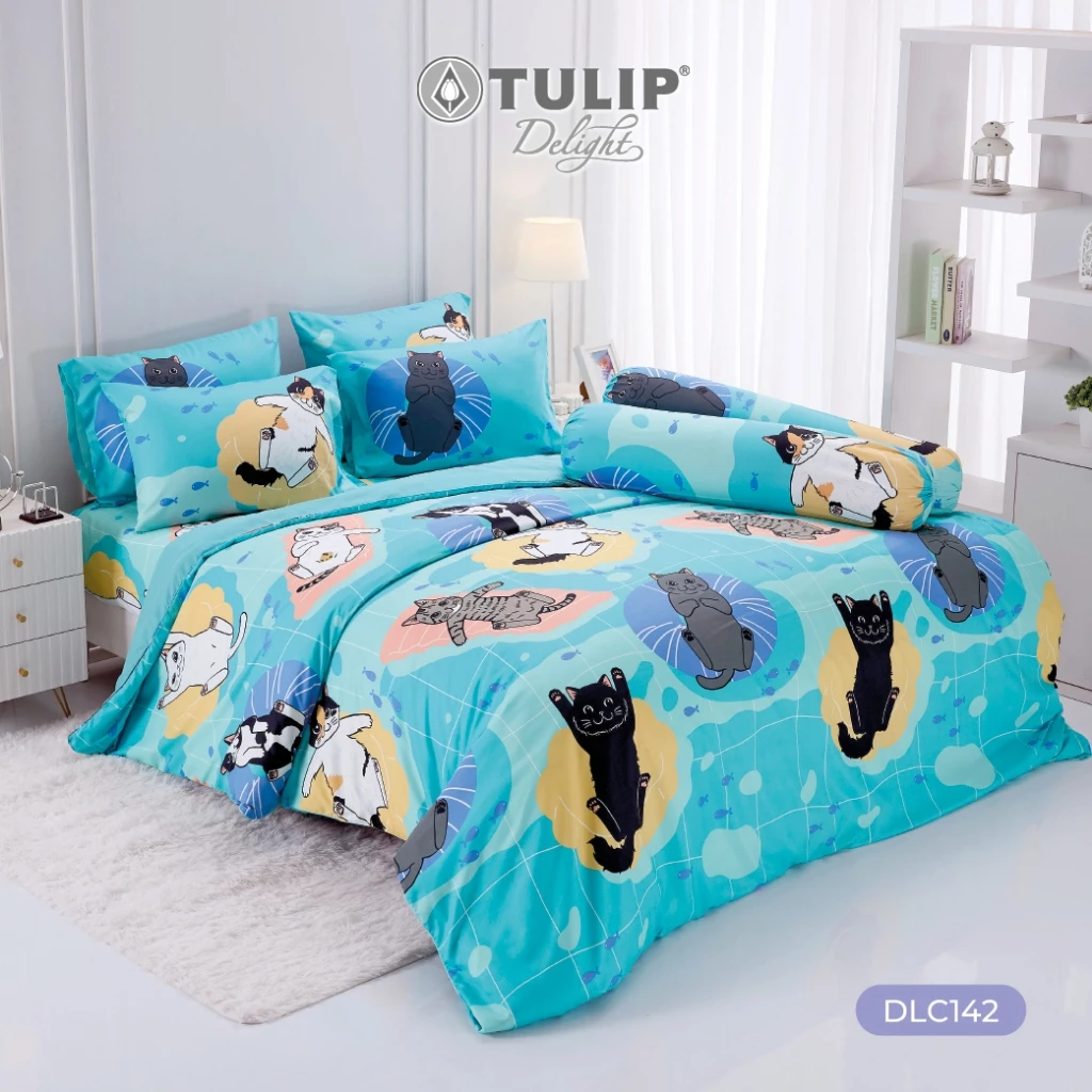 ชุดผ้าปูที่นอนและผ้านวม TULIP Delight รุ่น DLC142 ลายทูนหัวของบ่าว