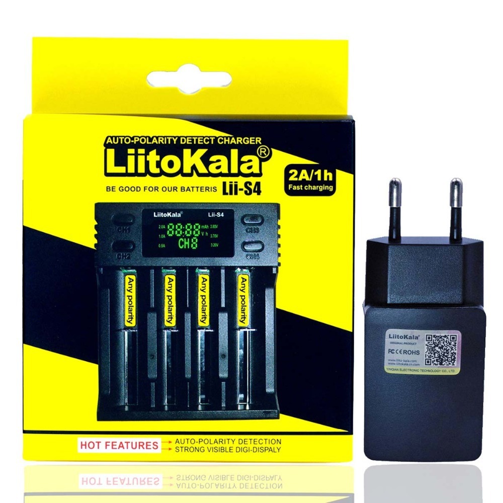 เครื่องชาร์จถ่าน liitokala Lii-s4 ชาร์จเร็ว 2A/1h TypeC รองรับ Li-Ion NiMH ส่งไว รับประกันสินค้า 1ปี