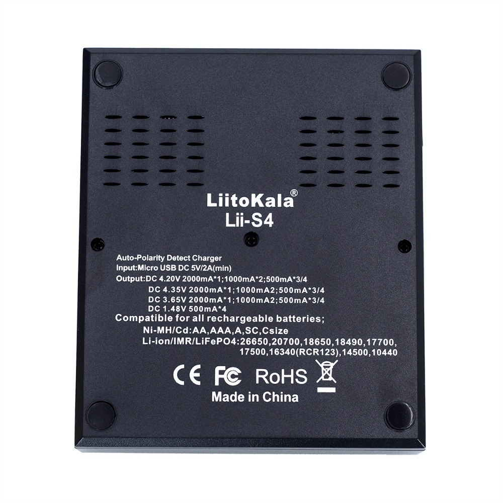 เครื่องชาร์จถ่าน liitokala Lii-s4 ชาร์จเร็ว 2A/1h TypeC รองรับ Li-Ion NiMH ส่งไว รับประกันสินค้า 1ปี