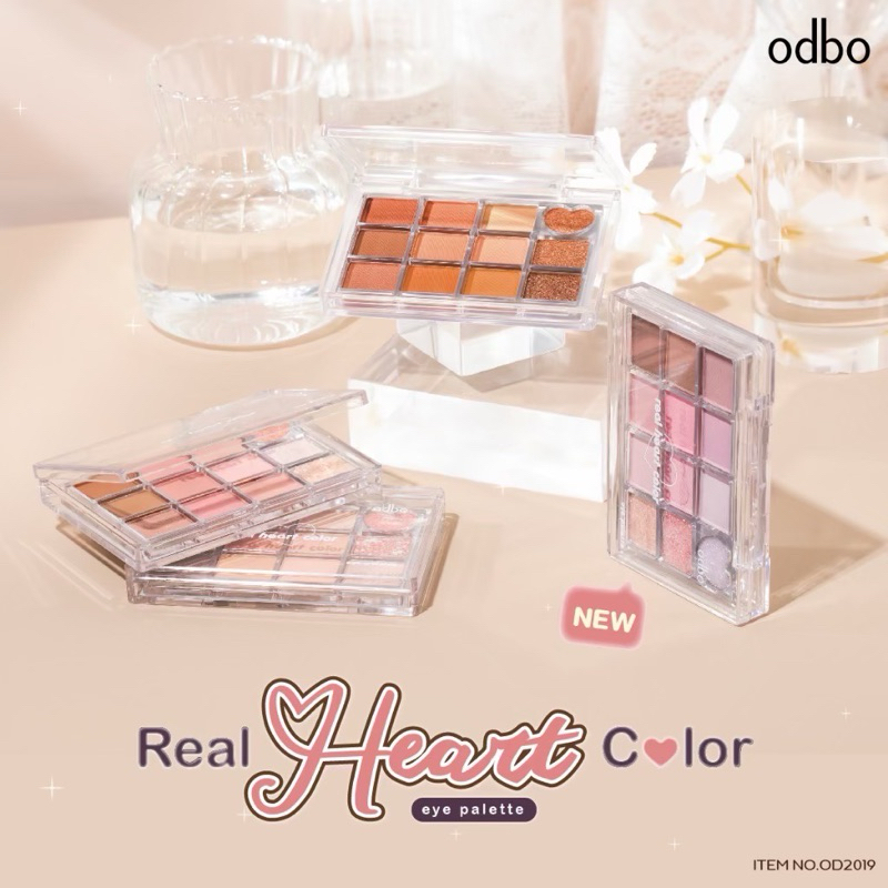 :: OD2019 :: ODBO Real Heart Color Eyeshadow Palette โอดีบีโอ ฮาร์ท คัลเลอร์ อายแชโดว์ พาเลท