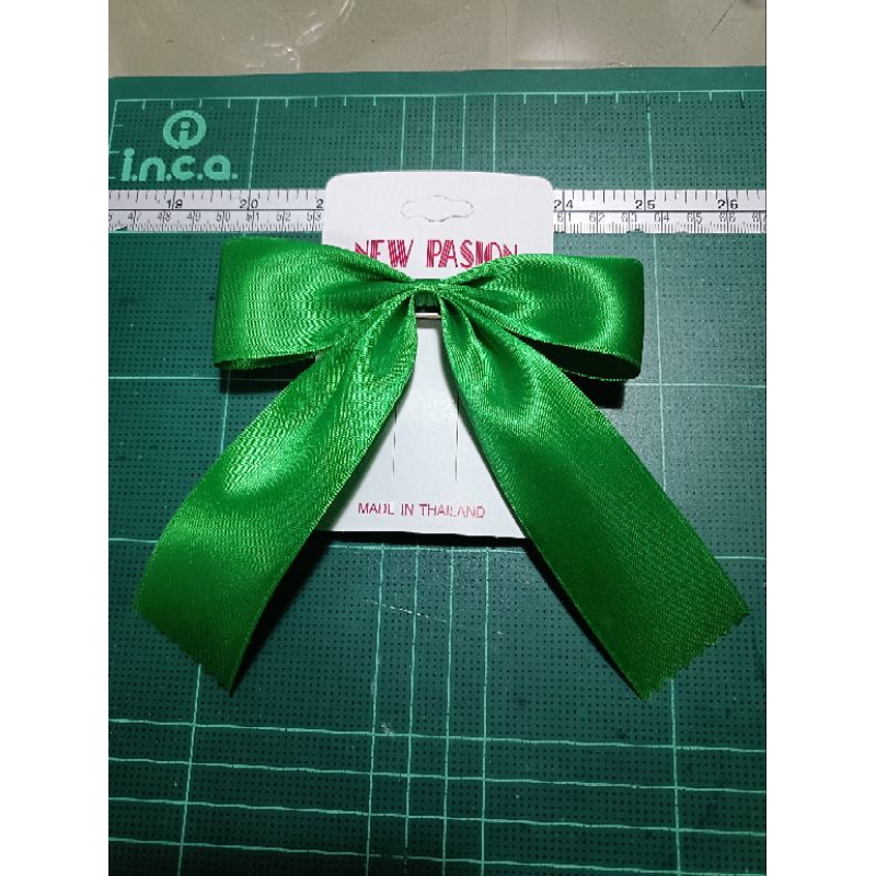 โบว์นักเรียนมัธยมปลายสีเขียว ขนาดริบบิ้น1.5"