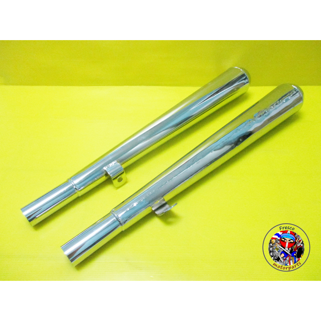 Fit for ท่อคู่ทรงPT HONDA C72 CA72 C77 CA77 Exhaust Muffler “Chrome”