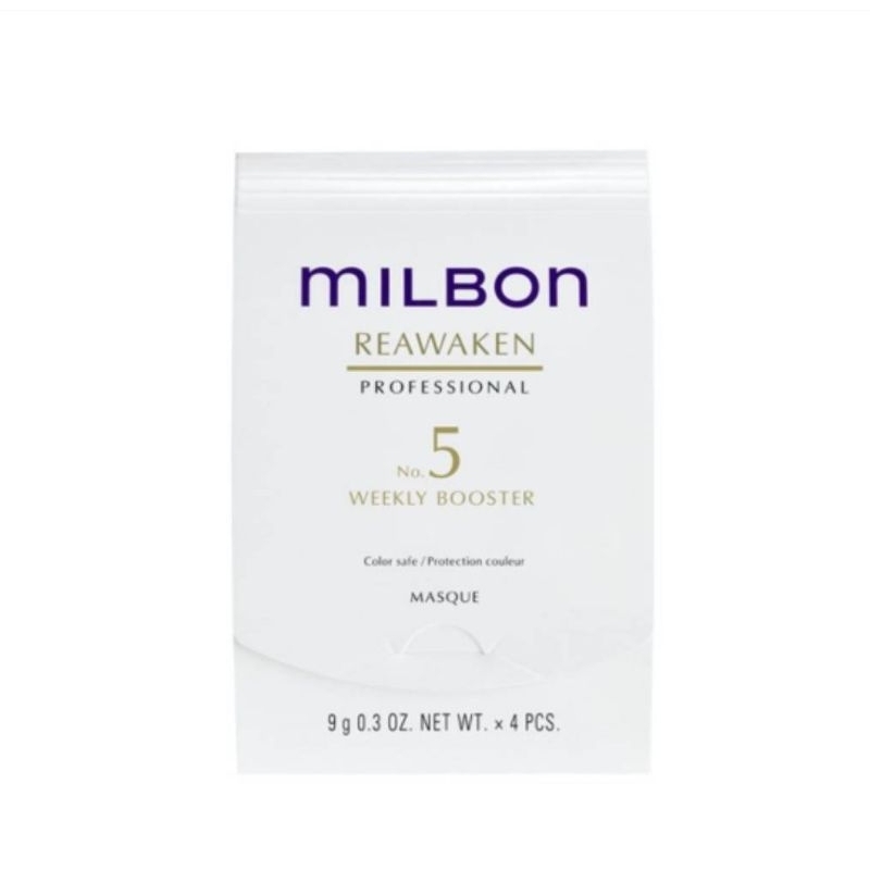 ลดสูงสุด1000​ เก็บโค้ดหน้าร้านหรือทักแชท ของแท้ฉลากไทย Milbon​ reawaken​ no.5​ weekly booster 9ml​ x 4หลอด ทรีทเม้น