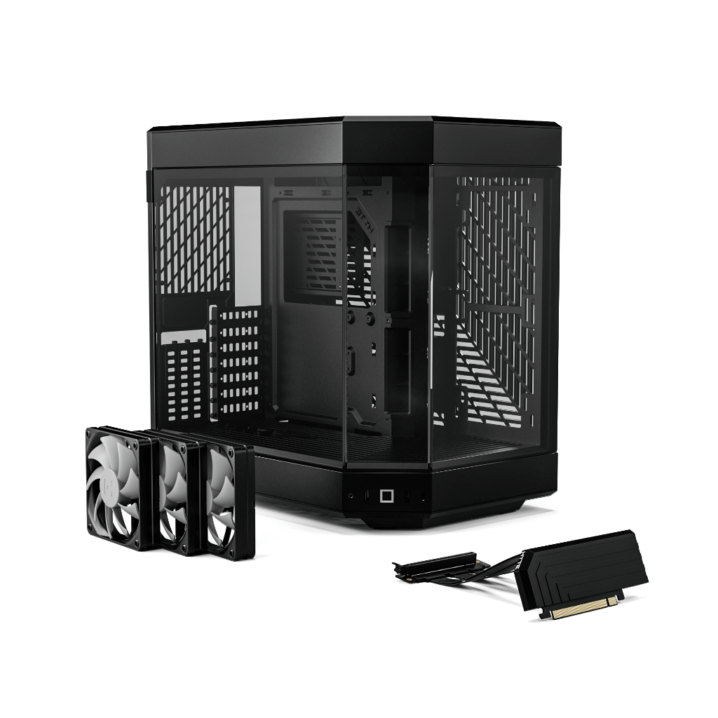 HYTE Y60 WITH 3 FANS AND RISER VERTICAL GPU MOUNT