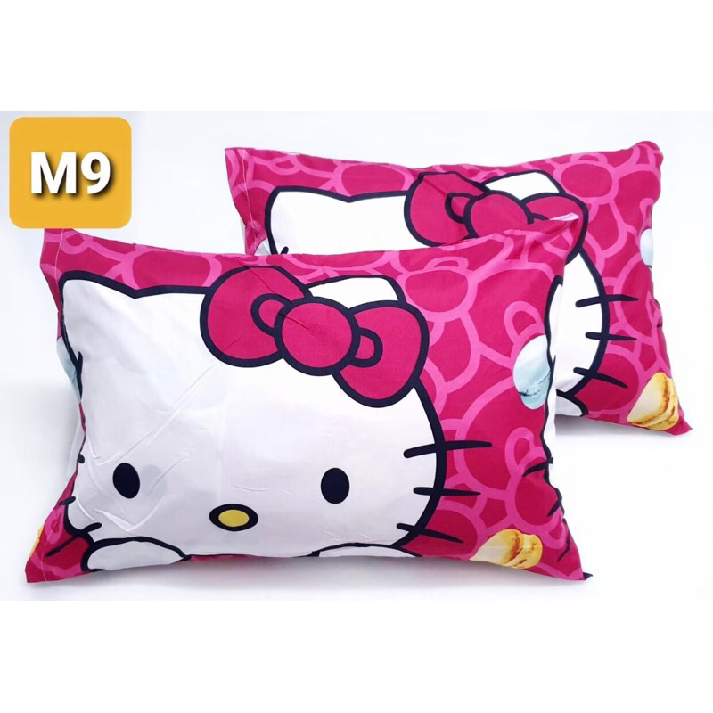 ปลอกหมอน Pillowcase (2 ผืน)  ลายคิตตี้ ผ้า Cotton หนานุ่ม สีไม่ตก ไม่เป็นขุย พร้อมส่ง