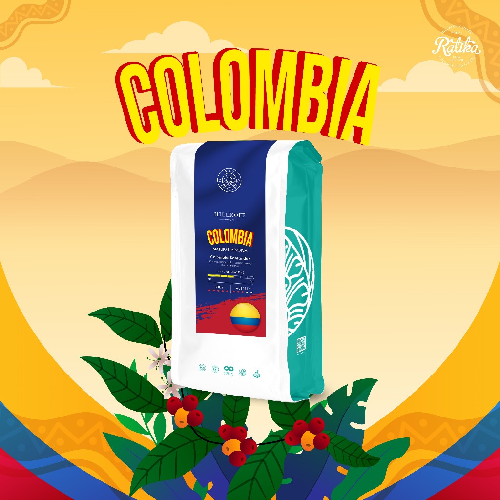 Ratika | Colombia Santander Natural Arabica Roasted 250 g เมล็ดกาแฟอราบิก้าคั่วกลาง โคลัมเบีย