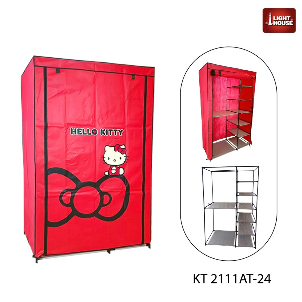 ตู้เสื้อผ้าผ้าใบ ลาย HELLO KITTY รุ่น KT-2111AT-24