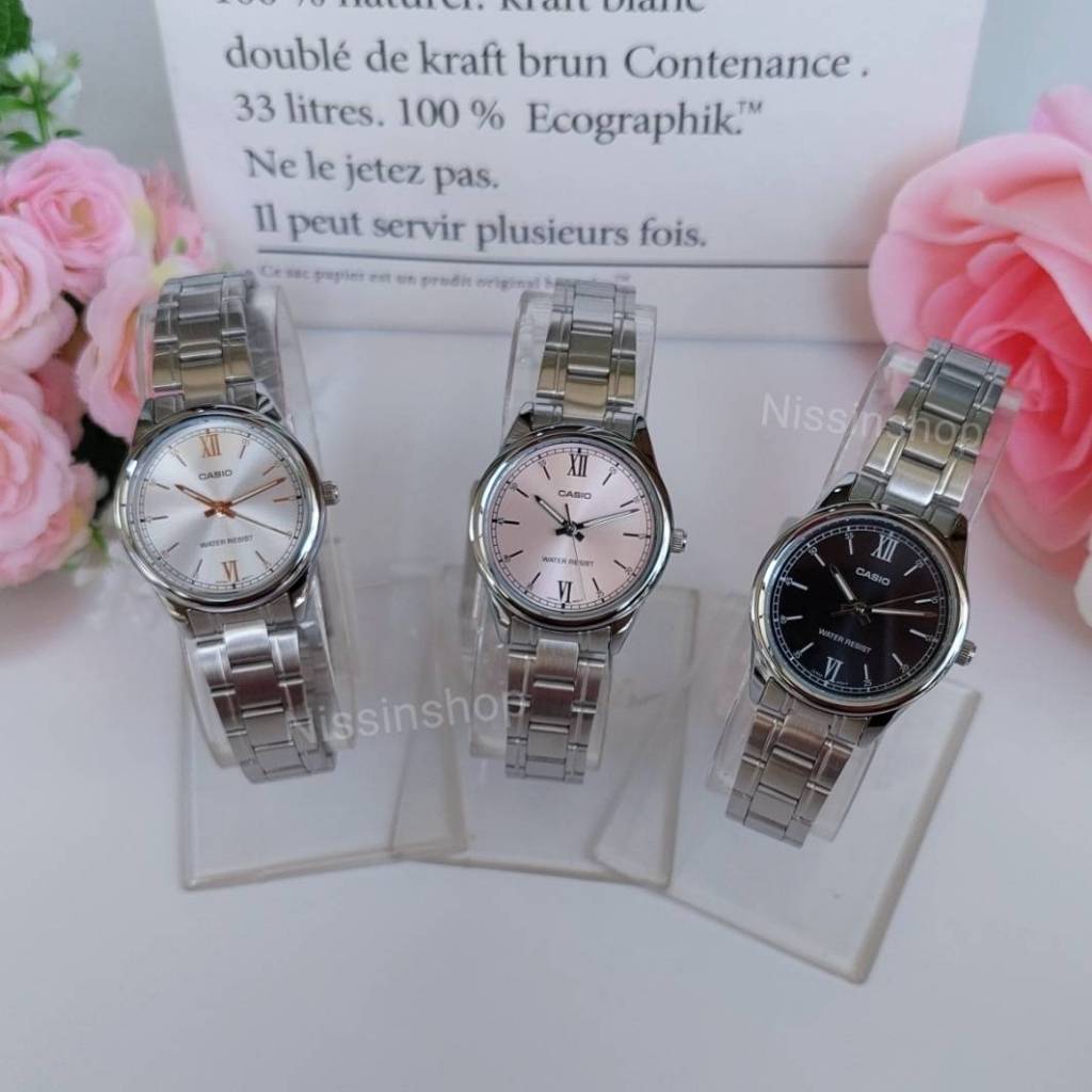 นาฬิกา Casio แท้ รุ่น LTP-V005D นาฬิกาข้อมือผู้หญิง สายแสตนเลส ของแท้ 100%รับประกัน 1 ปี