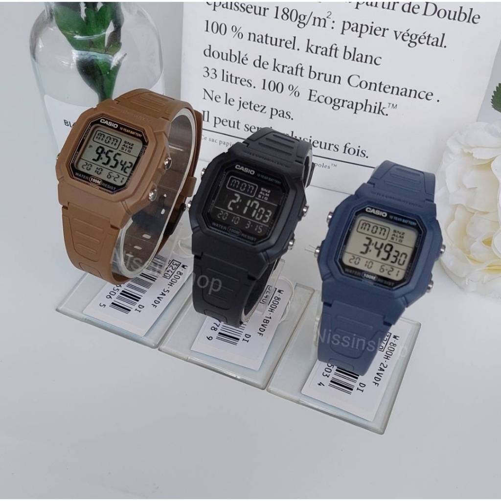 นาฬิกา Casio  แท้ รุ่น W-800H-1B ,W-800H-2A และ W-800H-5A นาฬิกาดิจิตอล ของแท้ 100% ประกันศูนย์ CMG 