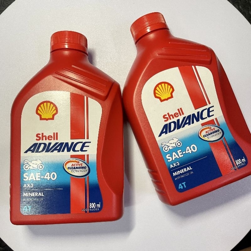 น้ำมันเครื่องมอเตอร์ไซค์ เชลล์ AX3 SAE-40 4T 0.8L