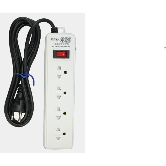 DATA ปลั๊กไฟ 4 ช่อง 1 สวิตซ์ 2300 วัตต์ ยาว 2 เมตร