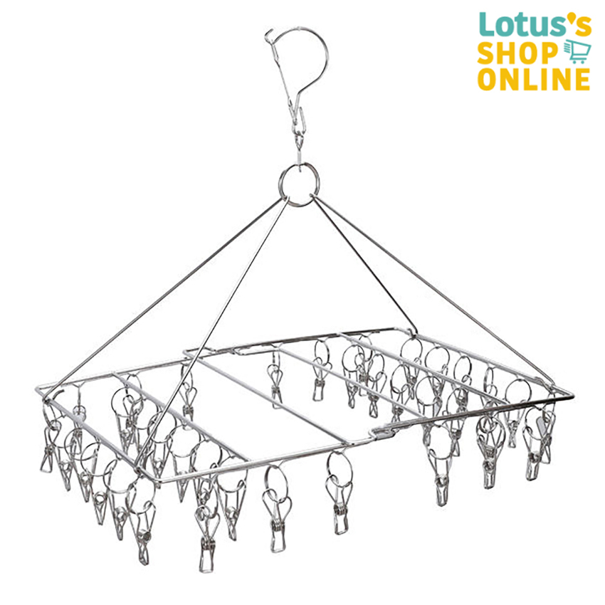 พีพี ห่วงตากผ้า สแตนเลส พับได้ กิ๊บ 36 ชิ้น PP STAINLESS STEEL FOLDABLE CLIP 36 PCS.