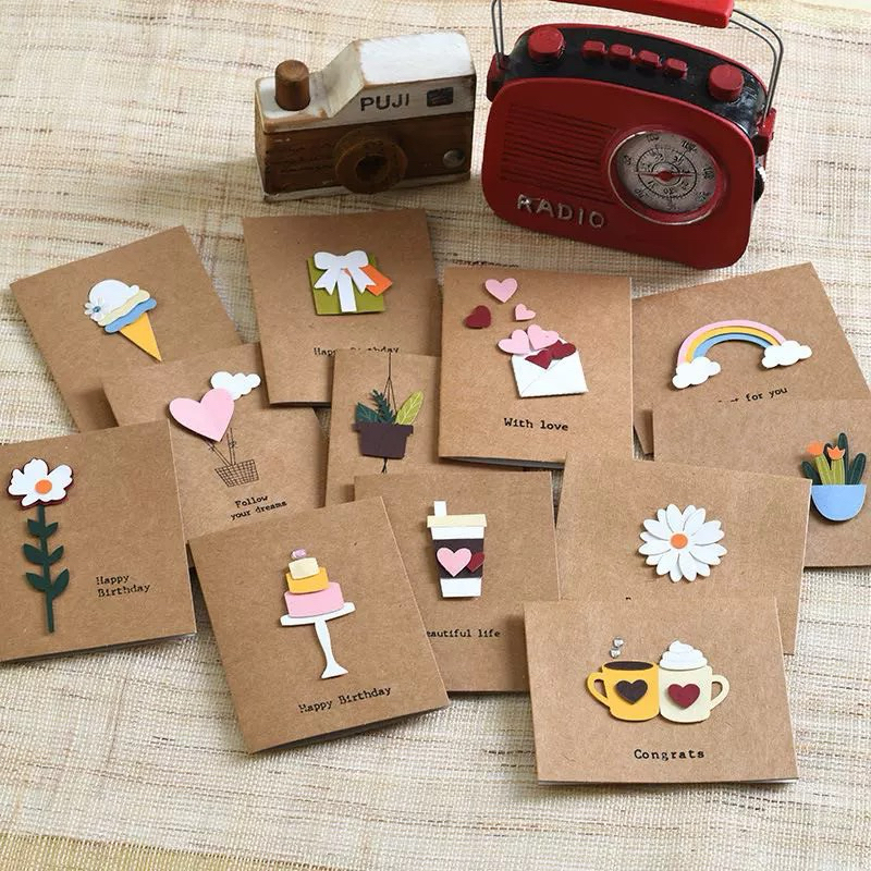 •พร้อมส่ง•การ์ดอวยพรกระดาษคราฟท์2มิติ (พร้อมซอง) – โปรปัง
