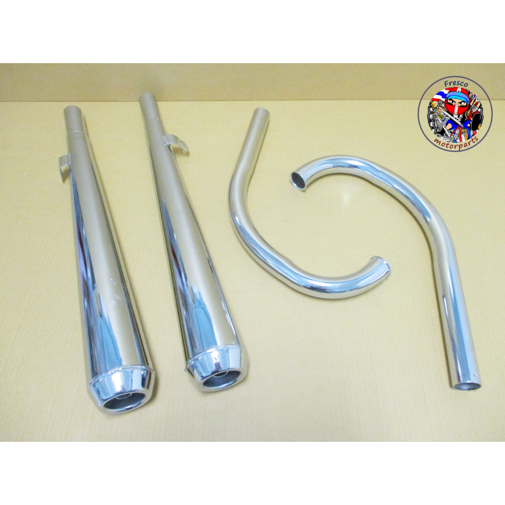 ท่อ-คอท่อ ทรง PT HONDA C72 CA72 C77 CA77 Exhaust+Header Pipe Set