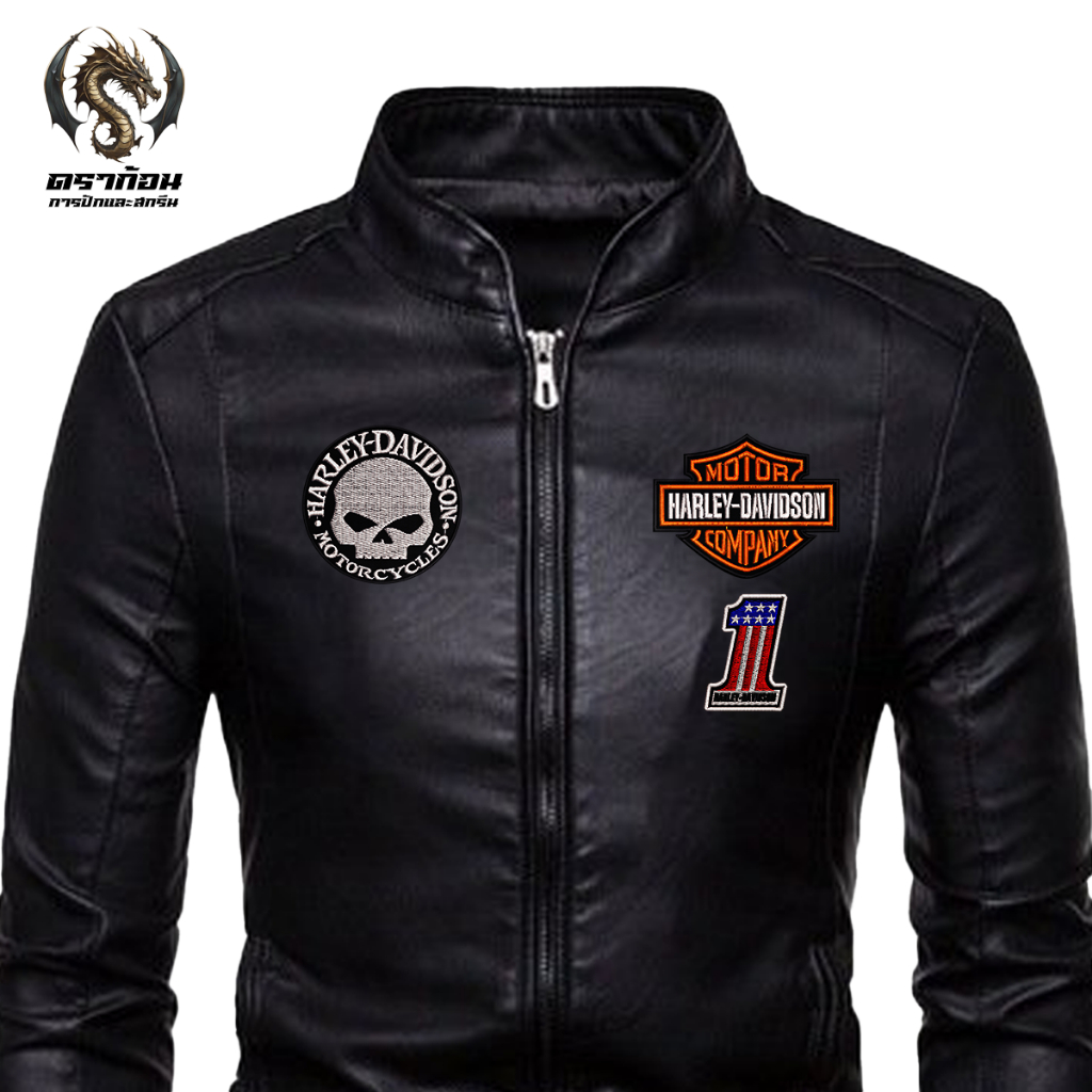 อาร์มปัก ฮาร์เลย์ เดวิดสัน Harley Davidson วัสดุตกแต่งผ้า อาร์มติดเสื้อ ตัวรีดติดเสื้อ อาร์มตีนตุ๊กแก ปักแน่น เน้นคุณภาพ