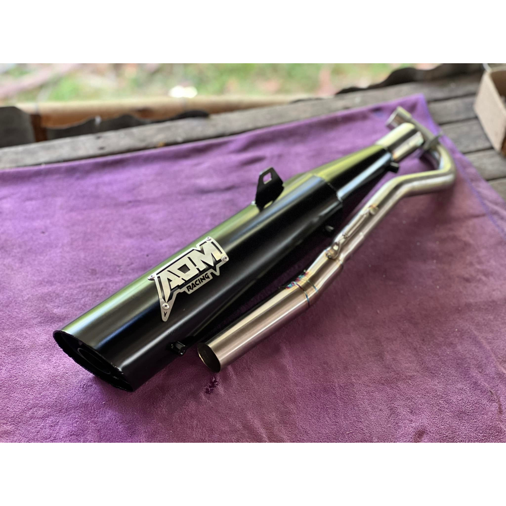 ท่อ AOM WAVE 125 ตรงรุ่น เลือกสเปคได้ 2V 4V ป้ายเลส สีพาวเดอร์โค้ท