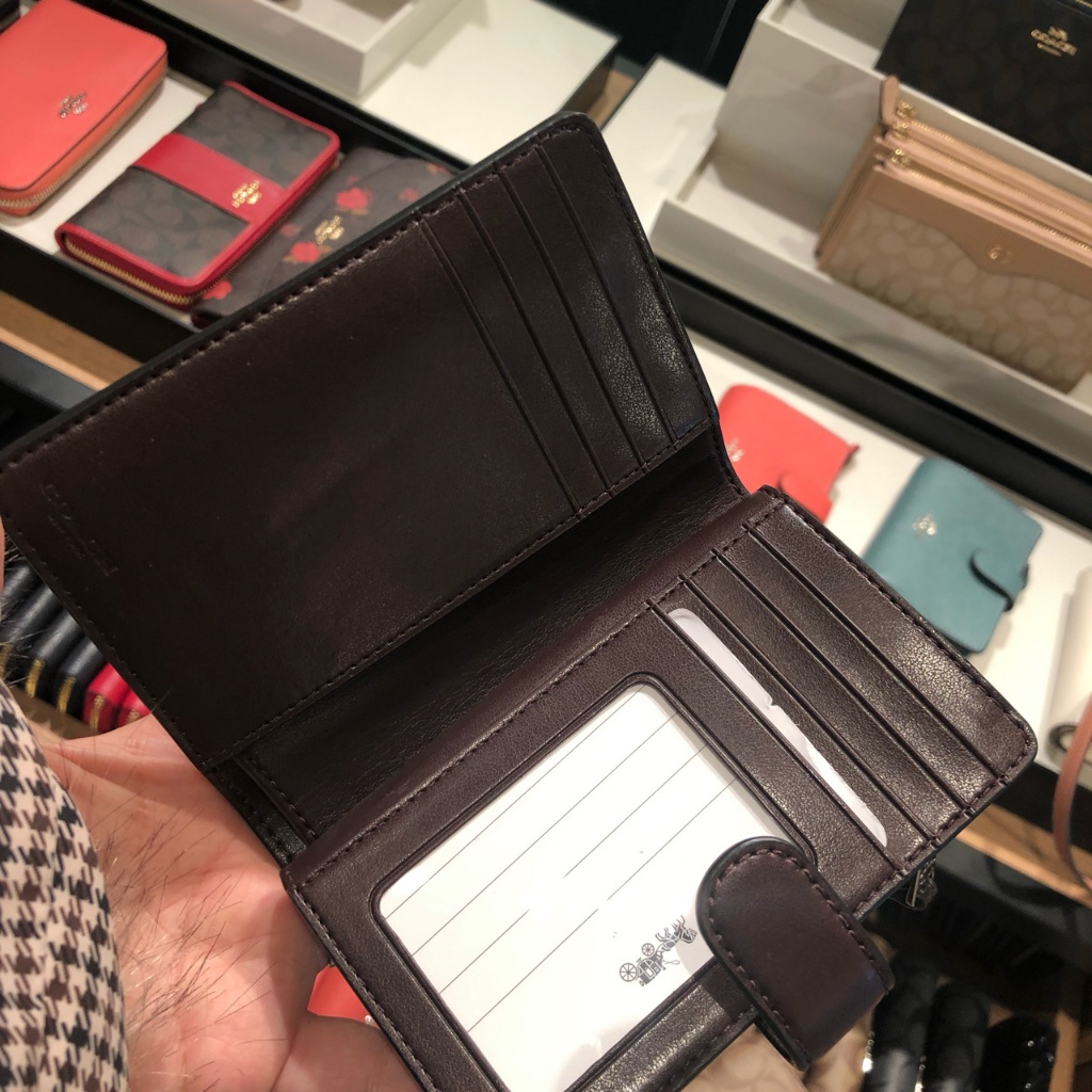 Medium Corner Zip Wallet F53562 F53436 ผู้หญิง กระเป๋าสตางค์ Coac h แท้ กระเป๋าใส่เหรียญ YKKซิป ปุ่มสแน็ป กระเป๋าเงิน