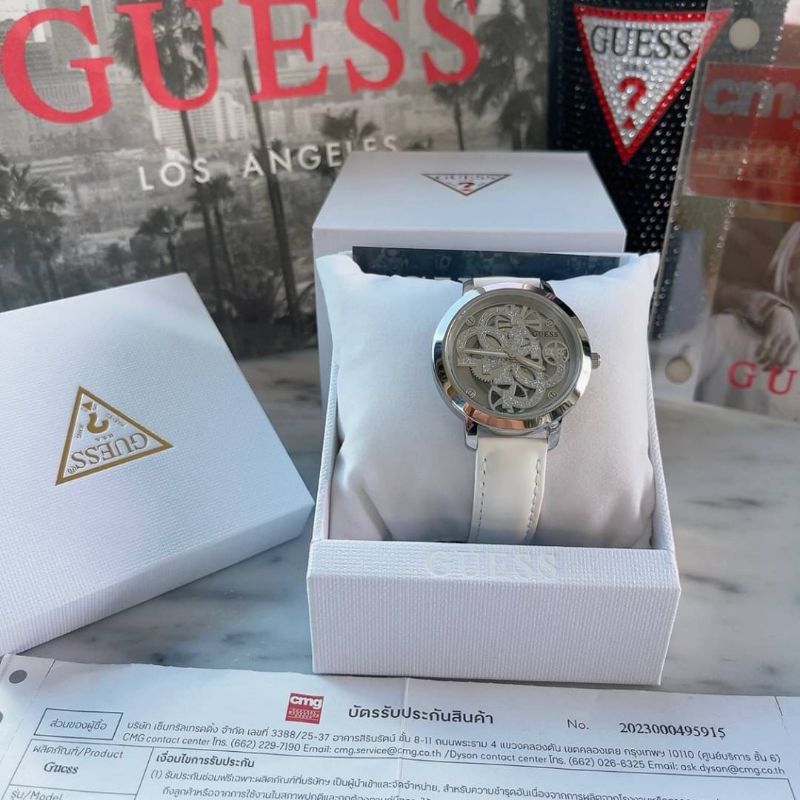 🌻นาฬิกา Guess GW0383L4 QUATTRO CLEAR WHITE
