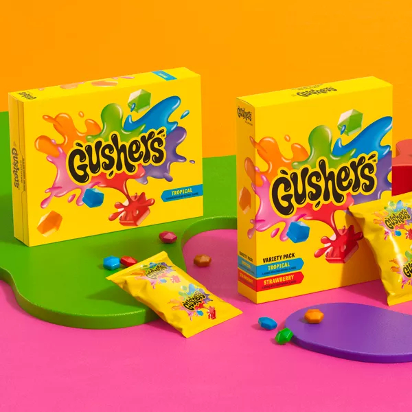 นำเข้า🇺🇸  ขนมรสผลไม้ Gushers Strawberry Splash and Tropical fruit flavored snacks, 6 ct ราคา 250 บาท - รูปที่ 2