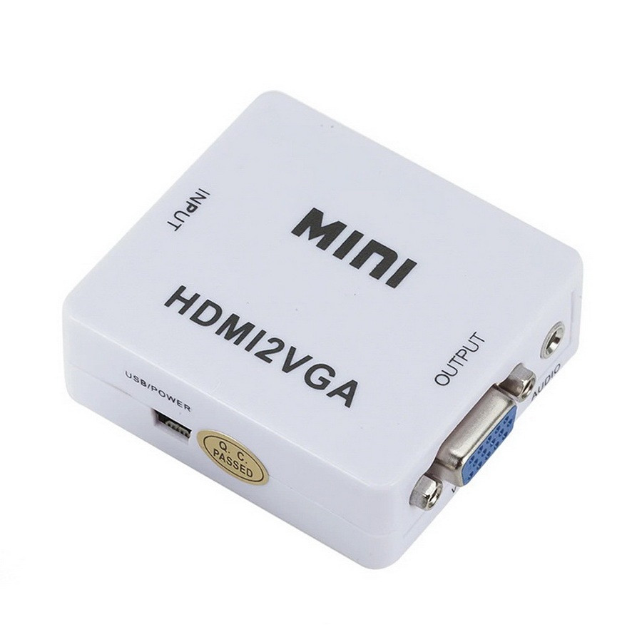 X-Tips HDMI to VGA อะแดปเตอร์แปลงสัญญาณ HDMI ออก VGA พร้อม AUX 3.5 มม.