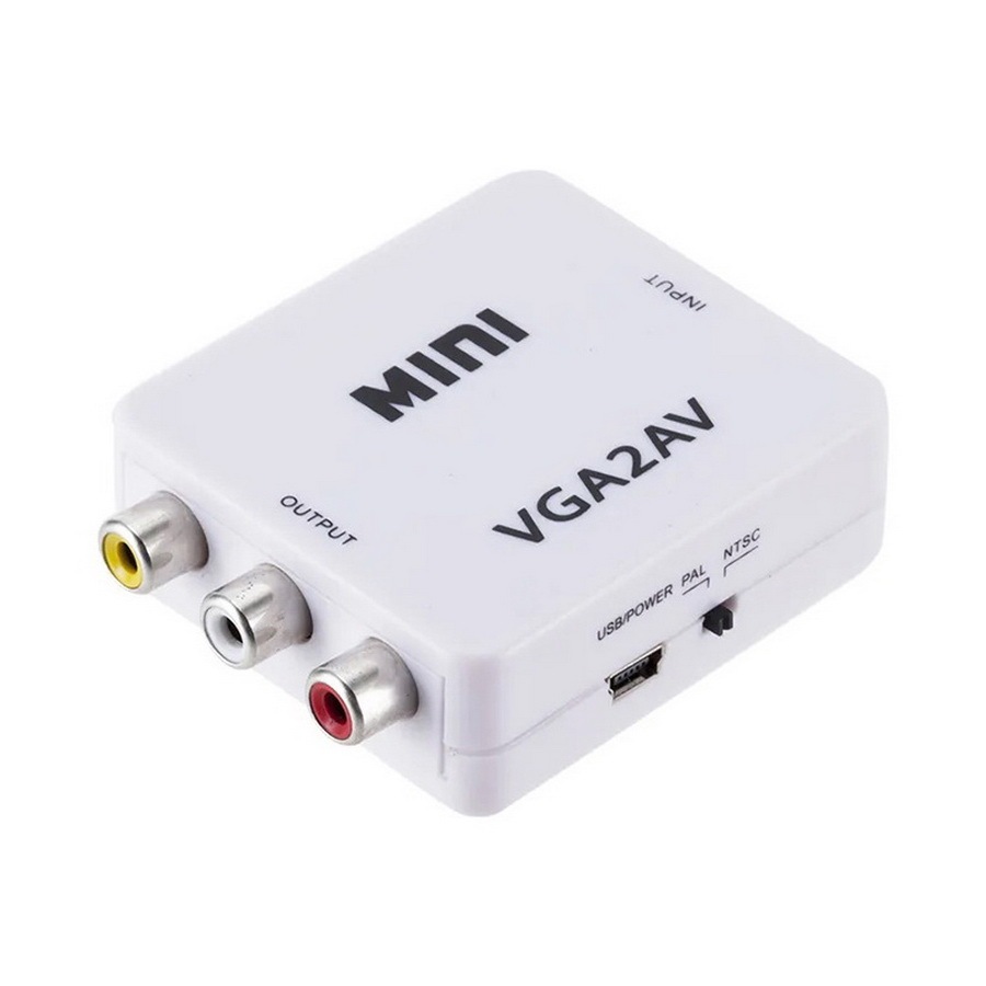 X-Tips VGA to AV อะแดปเตอร์แปลงสัญญาณ VGA พร้อม AUX 3.5 มม. ออก AV รองรับ 1080p
