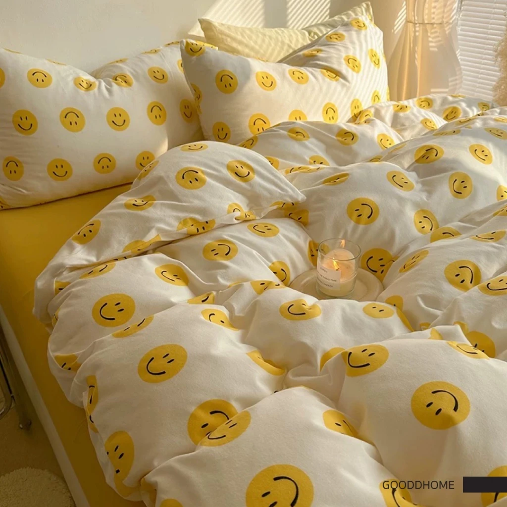 New ผ้าปูที่นอนลายน้องSmile มีให้ครบชุด ฝ้ายแท้ ยิ่งซีกยิ่งนิ่ม  มีให้ครบ 3 ขนาด 3.5 | 5 | 6 ft thumbnail 3