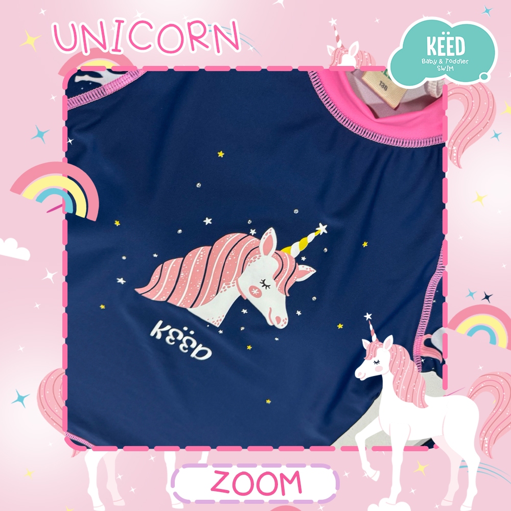 KEED طقم سباحة بنات Unicorn بأكمام طويلة — صورة 2