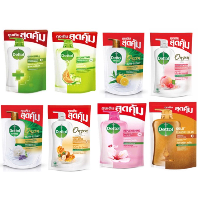 เดทตอล เจลอาบน้ำแอนตี้แบคทีเรีย ชนิดถุงเติม ขนาด370- 400ml