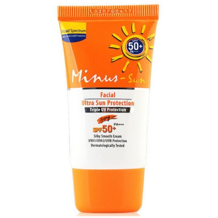 EXP.30/05/2024 Minus Facial Sun Protection SPF 50+ PA+++ Ivory ( สีเนื้อ ) 15 g ครีมกันแดด ไมนัส-ซัน