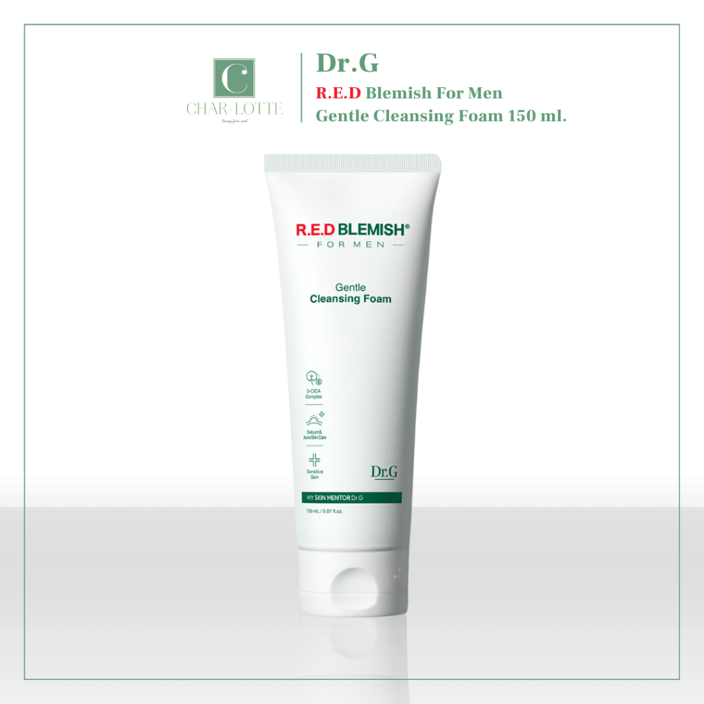 [Charlotte Seoul] Dr.G R.E.D BLEMISH FOR MEN Gentle Cleansing Foam 150ml #โฟมล้างหน้า #โฟมทําความสะอาดผิว #ForMen