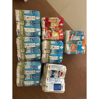 กล่องนมเปล่าล้างสะอาด พร้อมส่ง แพ็คละ1กิโลกรัม (120-140ชิ้น) กล่องนมทำหมวก