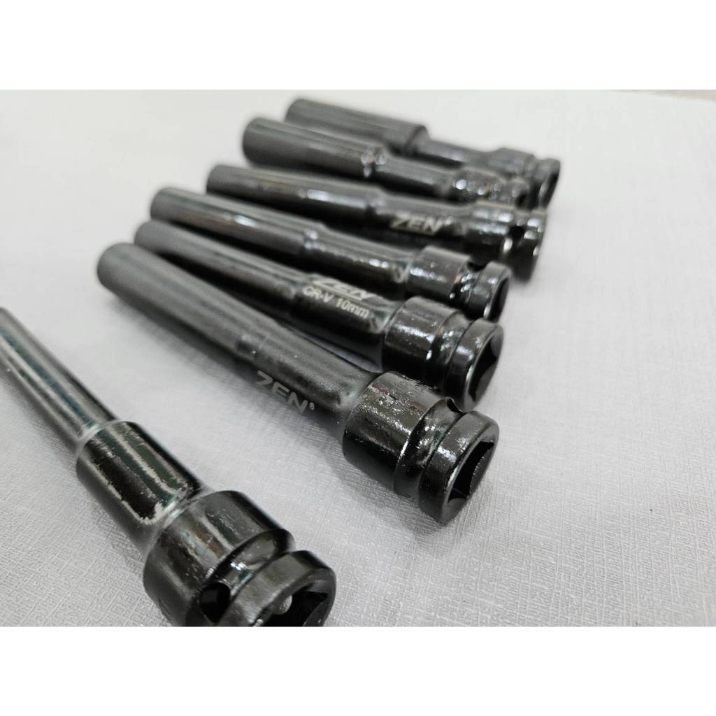 ZEN ลูกบล็อกยาวพิเศษ 6 เหลี่ยม 8-19MM ลูกบล็อกดำยาว (แยกขายเป็นเบอร์ ) สินค้าพร้อมส่ง