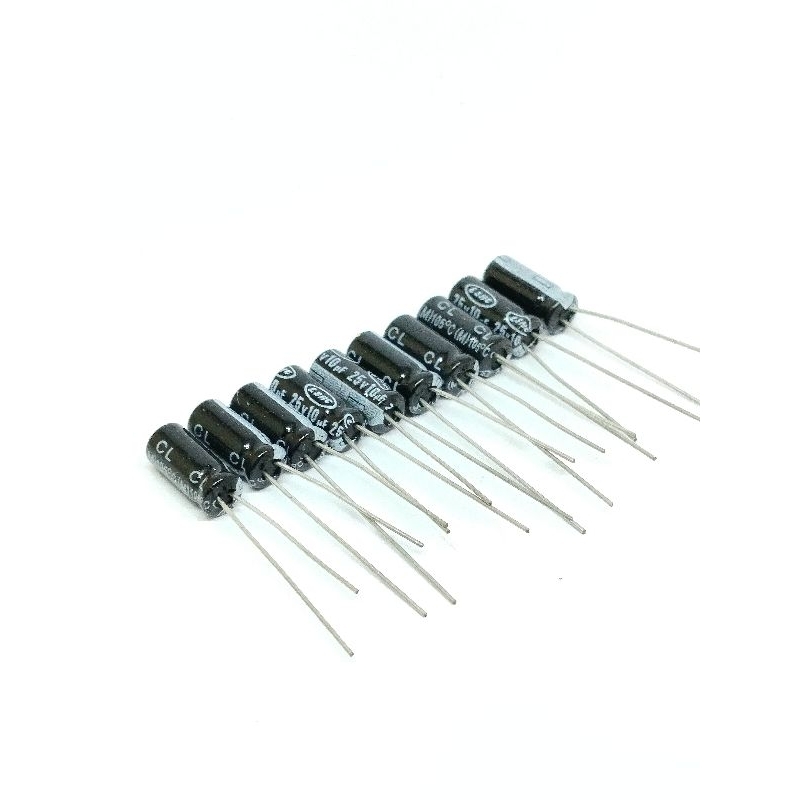 10pcs 10UF 25V 105C ตัวเก็บประจุ อิเล็กโตรไลท์ คาปาซิเตอร์