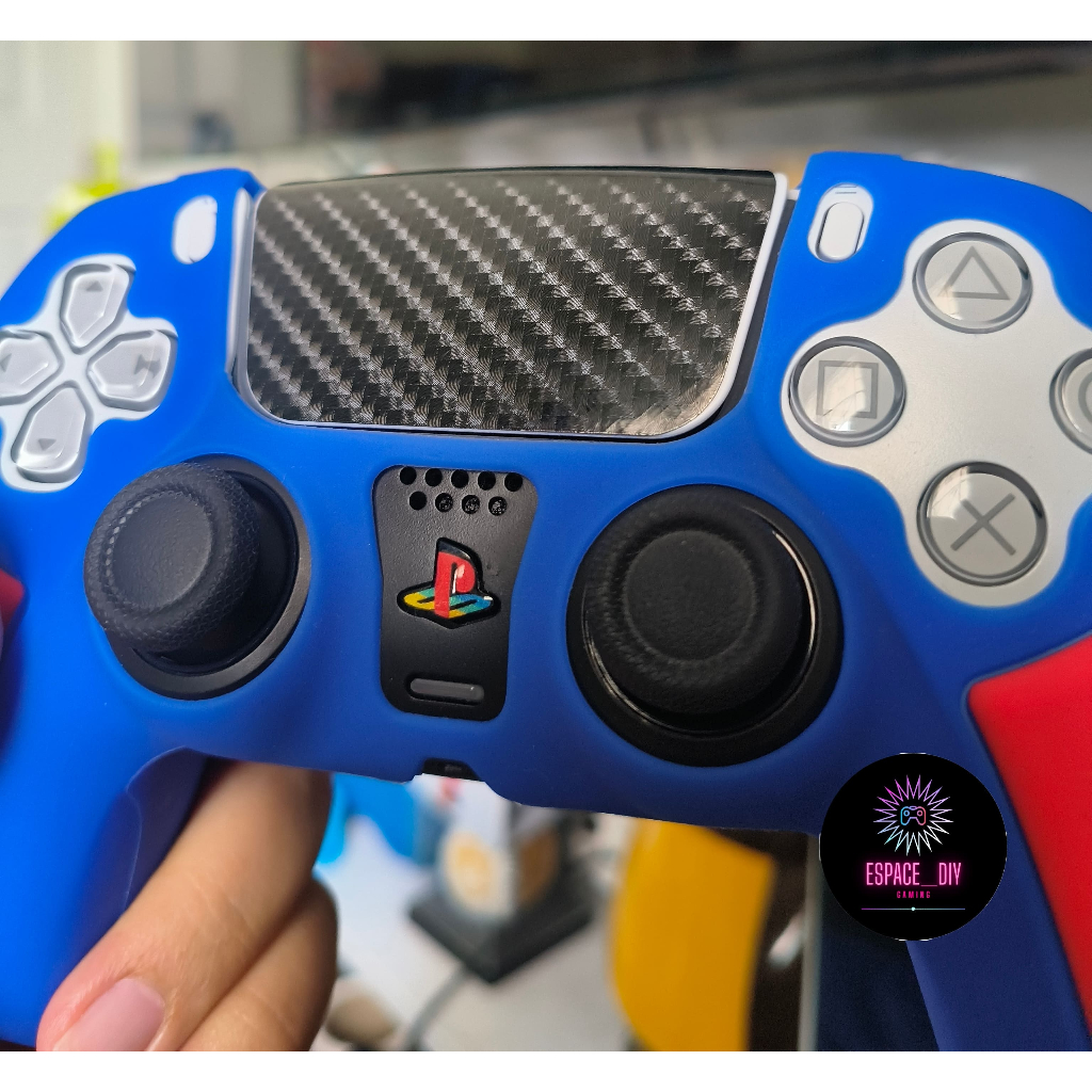 ps5,ps5slim สติ๊กเกอร์Touchpad จอย ps5 เคฟล่าด้าน,เคฟล่าเงา ฉ่ำๆ เกดติดรถยนตร์